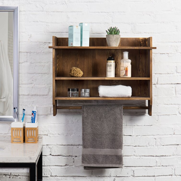 Bath shelf with towel shop bar